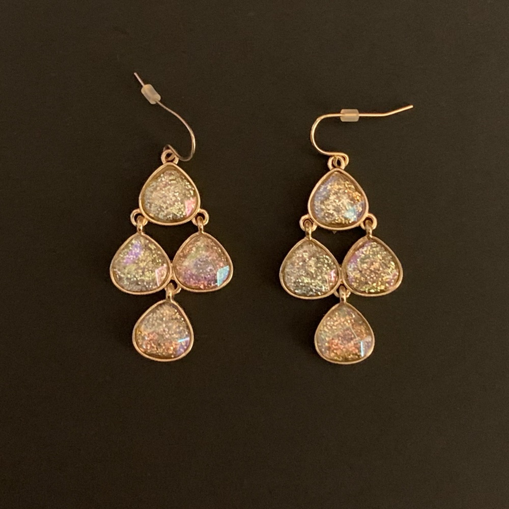 Iridescent & Sparkly Chandelier Earrings